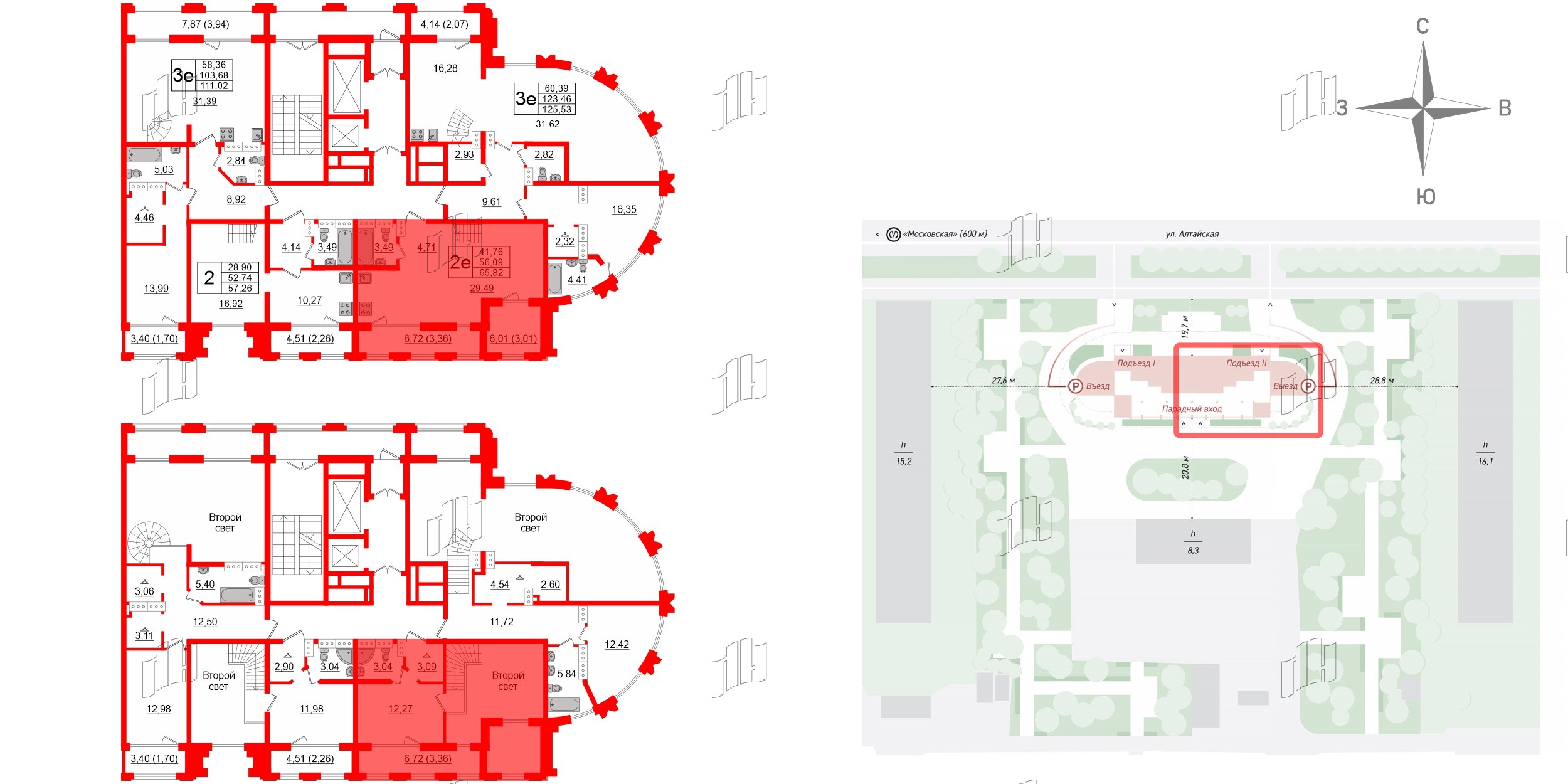 Квартира в ЖК Шепилевский, 1 комнатная, 65.82 м², 22 этаж