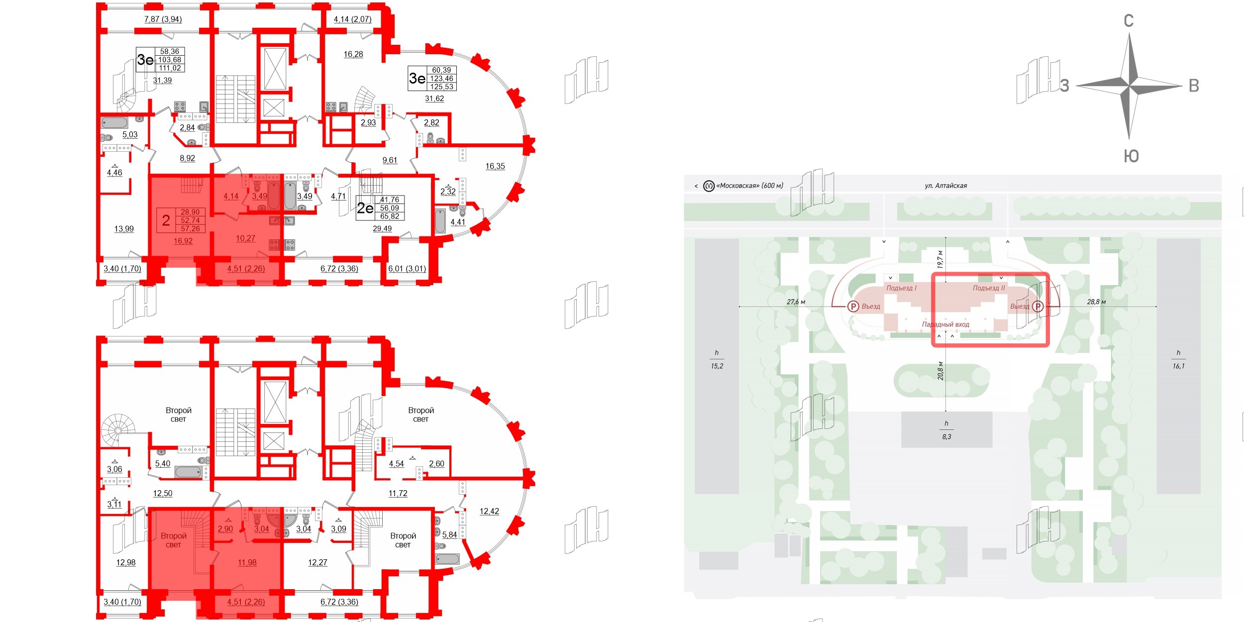 Квартира в ЖК Шепилевский, 2 комнатная, 57.26 м², 22 этаж