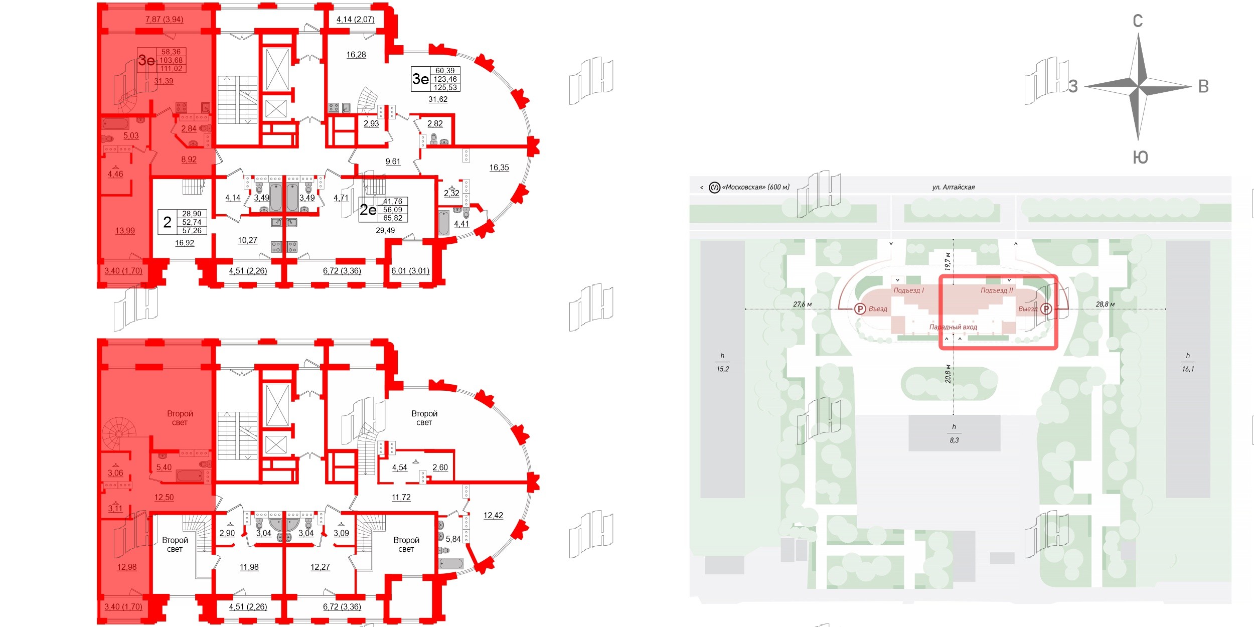 Квартира в ЖК Шепилевский, 2 комнатная, 111.02 м², 22 этаж